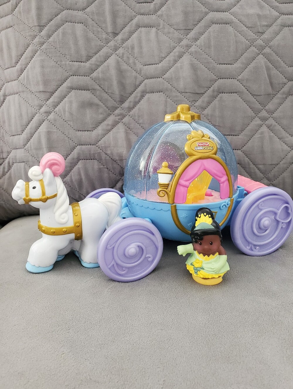 Fisher Price Little People Cinderella coach and Tiana figure